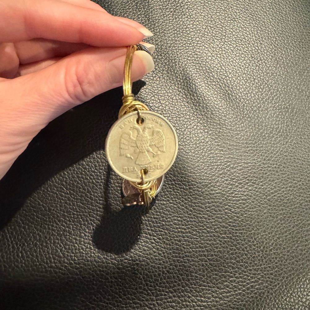 Bourbon and Bow ties gold coin bracelet - Picture 2 of 4